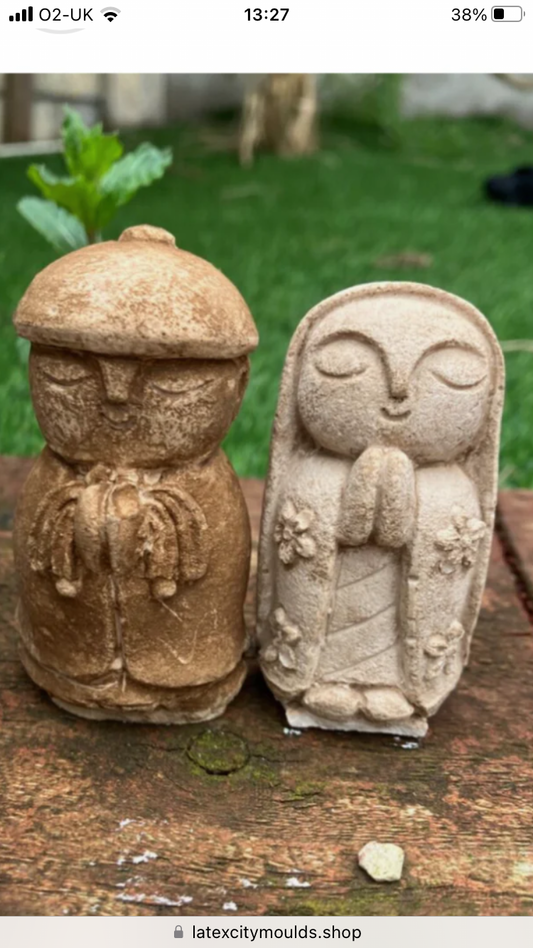 Jizo man and woman in prayer, also known as Ojizo Sama